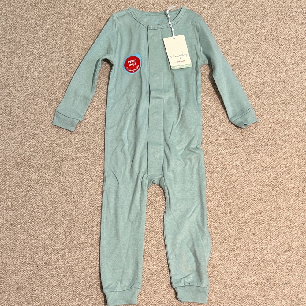simply Magnetic Me organic cotton onesie pajamas